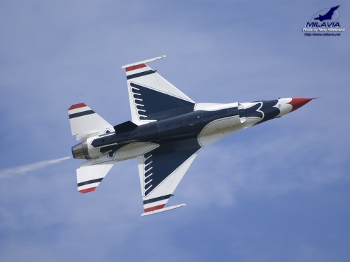 U.S. Air Force Thunderbirds F-16 seen at the Royal International Air Tattoo 