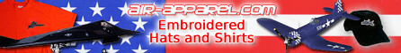 High quality aeronautical sportswear. Custom embroidered aviation shirts and hats, featuring stealth aircraft and warbirds.
