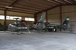 Two repaired HN-45M Gazelles, in the background some additional airframes