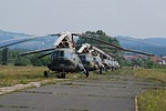Line-up of the other Mi-8T at Zaluzani before they were towed to Mahovljani