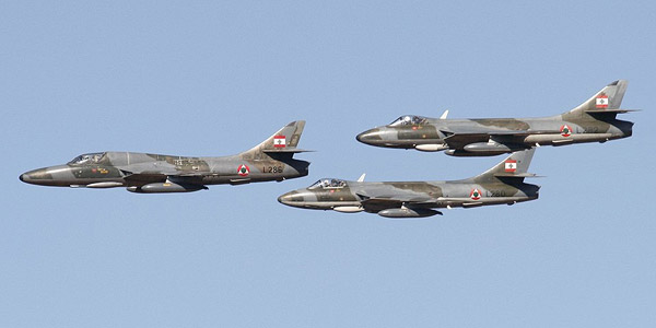 Lebanese Air Force Hunter F.70 and T.66 back in service.