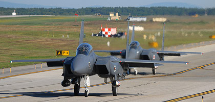 F-15E Strike Eagles arriving from Seymour-Johnson AFB.