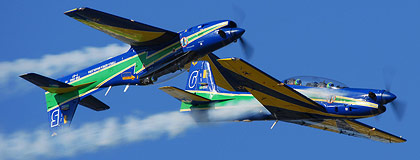 Brazilian Air Force 'Smoke Squadron' performed a tight and exciting display.