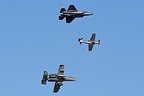 F-35A Heritage Flight with A-10C and P-51D Mustang