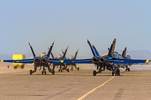 Blue Angels taxiing out for their first public display of 2014