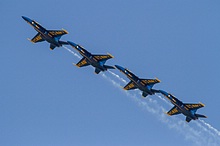 Blue Angels fourship overhead