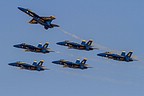 Blue Angels leader breaking from the full formation
