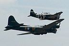 B-17 'Sally B' and her little friend the P-47 'Snafu'