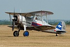 Nick Grey taking of in the Gloster Gladiator for the last solo display of the day