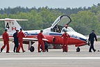 Canadian Snowbirds pilots after the display