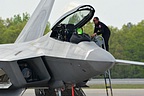 F-22 Raptor Demo Team preparing the jet