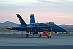 Blue Angels number 1 aircraft in early morning light