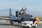 The T-33 is towed out for the media day and rehearsal