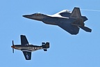 F-22A Raptor and P-51D Mustang