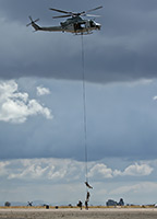 Marines fastroping from the UH-1Y