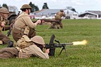 The re-enactors fighting their battle for Armore airfield