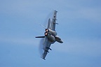 F/A-18E Super Hornet egress with afterburners lit