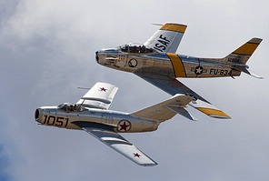 F-86F Sabre and MiG-15 'Fagot'