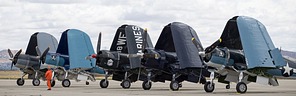 F4U and FG-1D Corsairs lined up