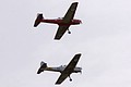 DHC-1 Chipmunk T.10 pair of the Caledonian Chipmunk Team practice their display in clear skies on Friday.