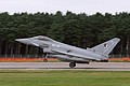 17 Squadron Eurofighter Typhoon FGR.4, AA/ZJ930, reaches for the runwayas it is about to land on Friday morning.