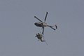 The Lynx HAS.3 pair of the Royal Navy 'Black Cats' Display Team perform their practice display on Friday afternoon.