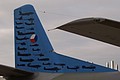 Starboard side of the special tail markings on Czech Antonov An-26B-100, 2507, shows silhouettes of the aircraft which have operated from Prague-Kbely.