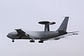 Another intended Role Demo participant Boeing E-3D Sentry AEW.1 , ZH102, from 8/23 Squadron creates its own cloud as it overshoots befor returning to RAF Waddington.