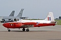 Hunting Jet Provost T.3A, XM479 (G-BVEZ), operated by the Newcastle Jet Provost Company in the markings of the Central Flying School arrives.