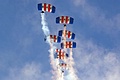 ... and form into a stack in which they will spiral towards their drop zone once they have opened their parachutes.