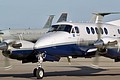 Beech King Air ZK450/J 'Assyrian' of 45(R) Squadron taxies in on Friday afternoon to take part in the static display.