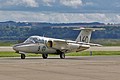 Four seat utility variant of the Saab 105/Sk60E, 60140/140-5 (SE-DXG), from the Swedish Air Force Historic Flight returns after displaying.