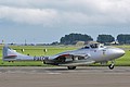 De Havilland Vampire Mk.55 PX-M (LN-DHZ) of the Norwegian Air Force Historic Flight taxies out to display.