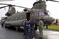 What works best - Bright colours and smoke or frontline combat aircraft?  The next generation are shown round Chinook HC.2 ZH895/HJ