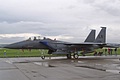 Early Saturday morning weather was only slightly improved when 492 FS F-15E LN/93-134 was photographed in the static display