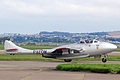De Havilland Vampire T.55 PX-M/LN-DHZ of the Norwegian Historic Flight taxies out in clear weather for its practice display on Friday