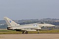 6 Squadron Eurofighter Typhoon FGR.4 ZK321/EU catches the late afternoon sun as it returns from the Diamond Nine flypast