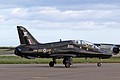 100 Squadron BAe Hawk T.1 XX184/CQ was camera ship for the Typhoon/Rafale exchange flight on Friday and then joined the static display