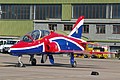 BAe Hawk T.1A XX230 from 208(Reserve) Squadron in Union Flag markings provided the 2012 solo display flown by Flt. Lt. Phil Bird