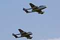 De Havilland Vampire T.55 (top) and FB.6 of the Norwegian Historical Squadron have been finished in their early 1950s markings