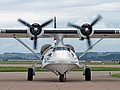 'Miss Pick Up' shows her curves in this head-on view of Plane Sailing's Catalina
