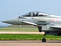 1 Squadron Commanding Officer's Typhoon FGR.4 ZK316/FA taxies back after taking part in the Role Demo