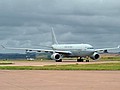 The Airbus Voyager is the largest aircraft ever to have been operated by the RAF, KC.3 ZZ335 from 101 Squadron clears the runway