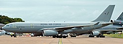 101 Squadron Voyager KC.3 manoeuvres into position alongside the RNLAF KDC-10