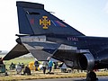 McDonnell-Douglas FG.1 Phantom XV582/M 'Black Mike' is another 111 Squadron survivor but reduced to being a prop for souvenir cockpit photographs