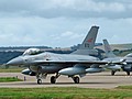 Royal Norwegian Air Force F-16AM 672 followed by BM 304, both wear the fin marking shared by all RNoAF pool-operated Fighting Falcons