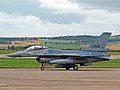 Royal Netherlands Air Force F-16AM J-628 carries the 'Polly' the African Grey Parrot badge of 322 Squadron