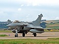 12 Flottile French Navy Rafale M clear the runway with '38' in the lead and '11' behind