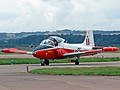 Restored Jet Provost T.5 in Central Flying School markings taxies back in after its authorisation display on Friday