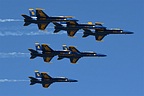 Blue Angels six-ship delta formation fly-over